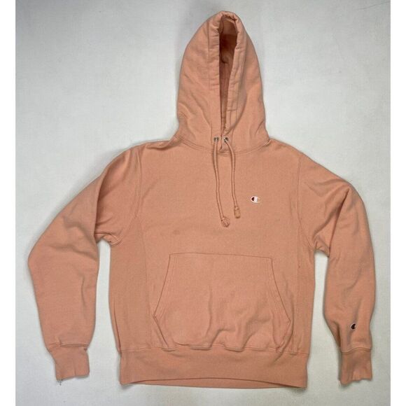Champion Reverse Weave Pullover Hoodie Men Small Orange - Picture 1 of 6